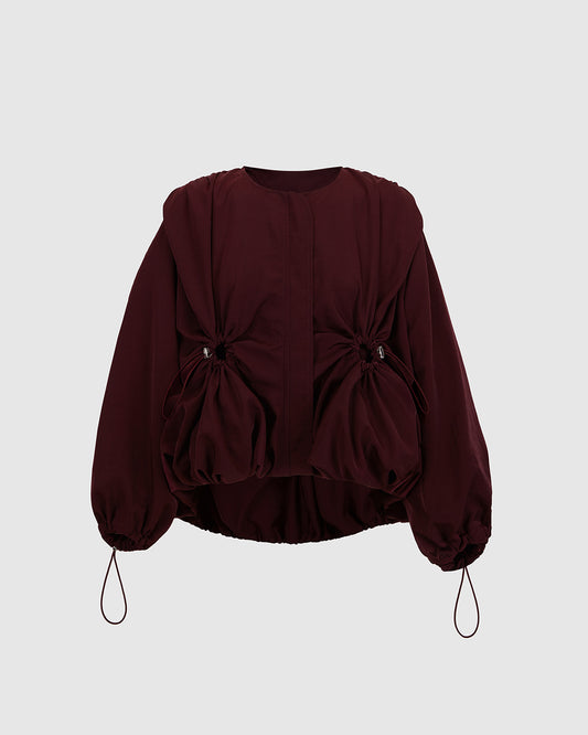 CHAQUETA BOMBER IMPERMEABLE BURDEOS