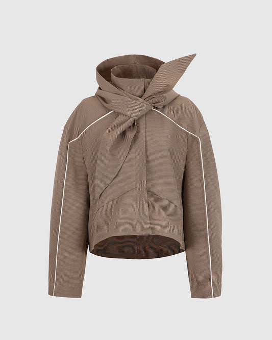PARKA CON CAPUCHA DE PATA DE GALLO