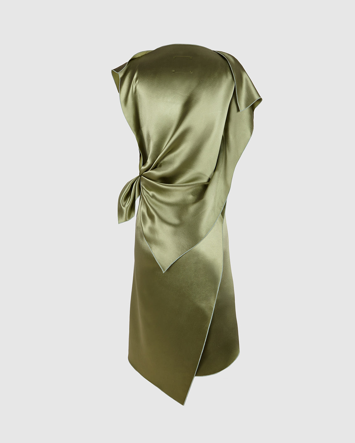 VESTIDO 'PAÑOLETA' DE SEDA VERDE ZARCILLO