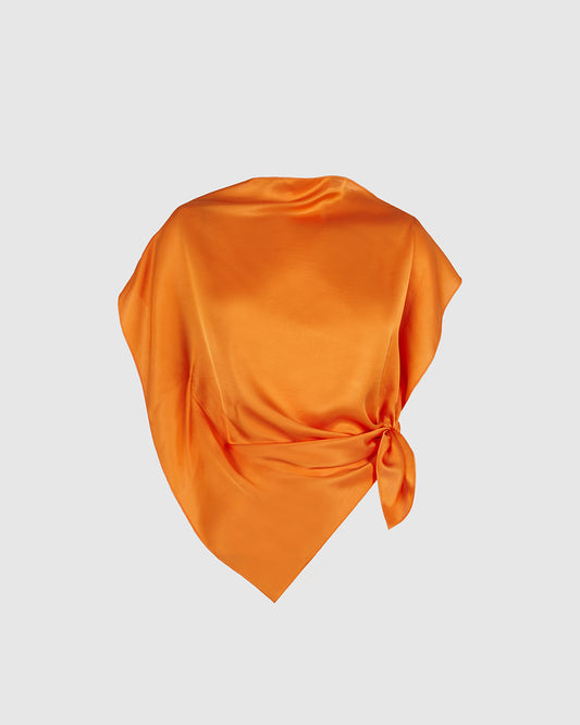 TOP 'PAÑOLETA' DE VISCOSA NARANJA BRILLANTE
