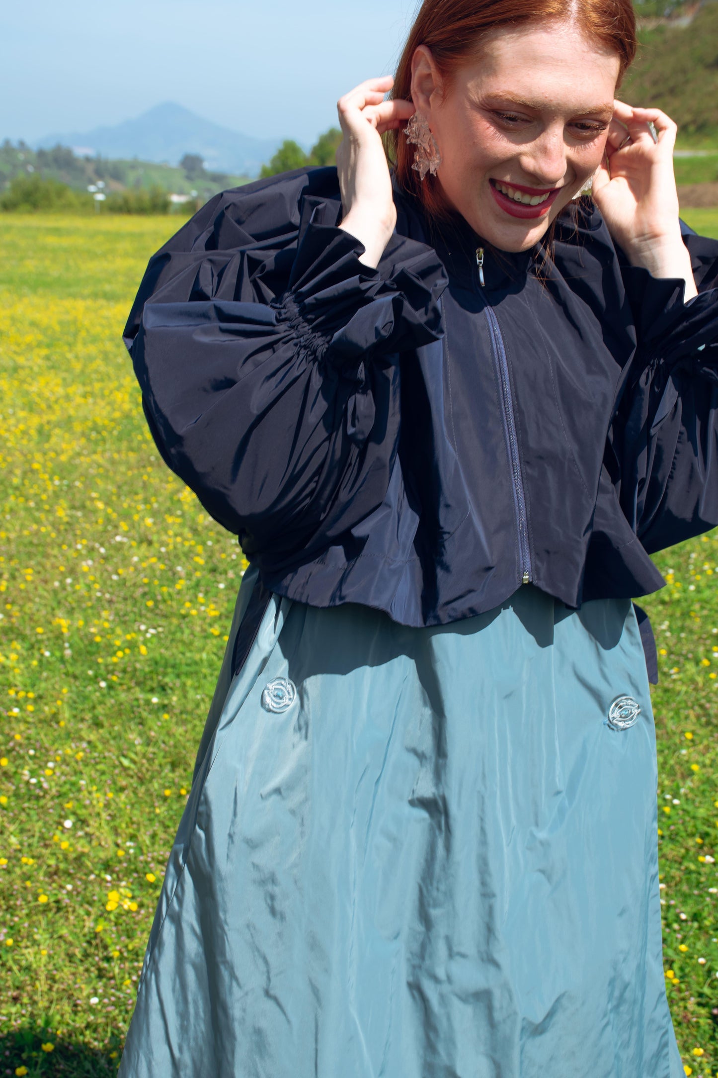 ABRIGO BOMBER - NEGRO MANGAS GRANDES
