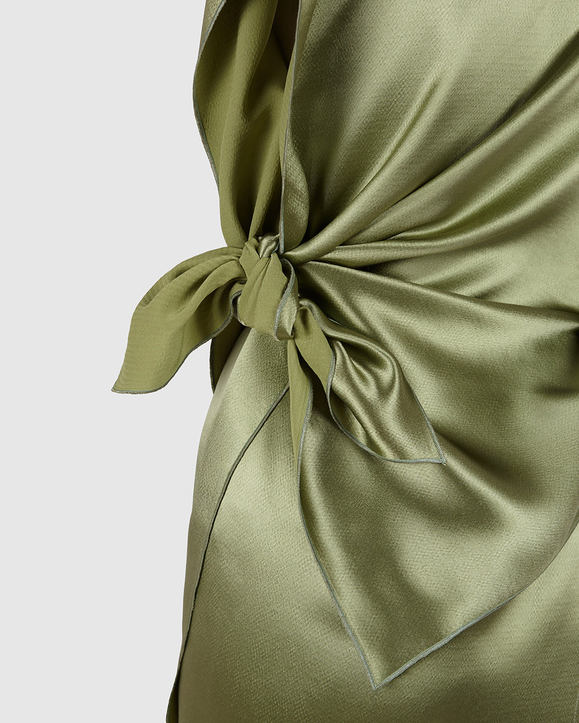 TENDRIL GREEN SILK ‘PAÑOLETA’ DRESS