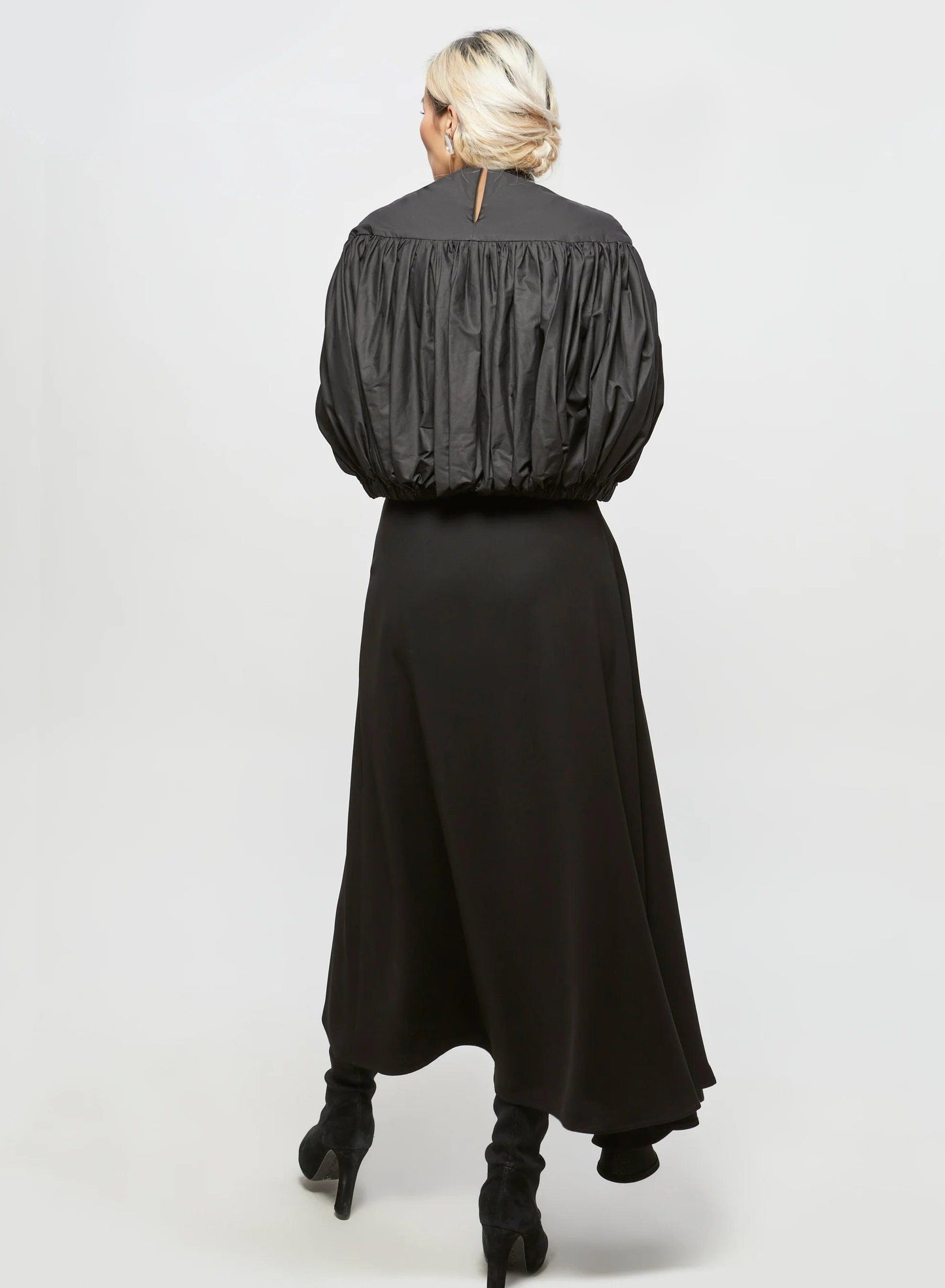 BLACK CREPE SCARF SKIRT - BIAAF LAB